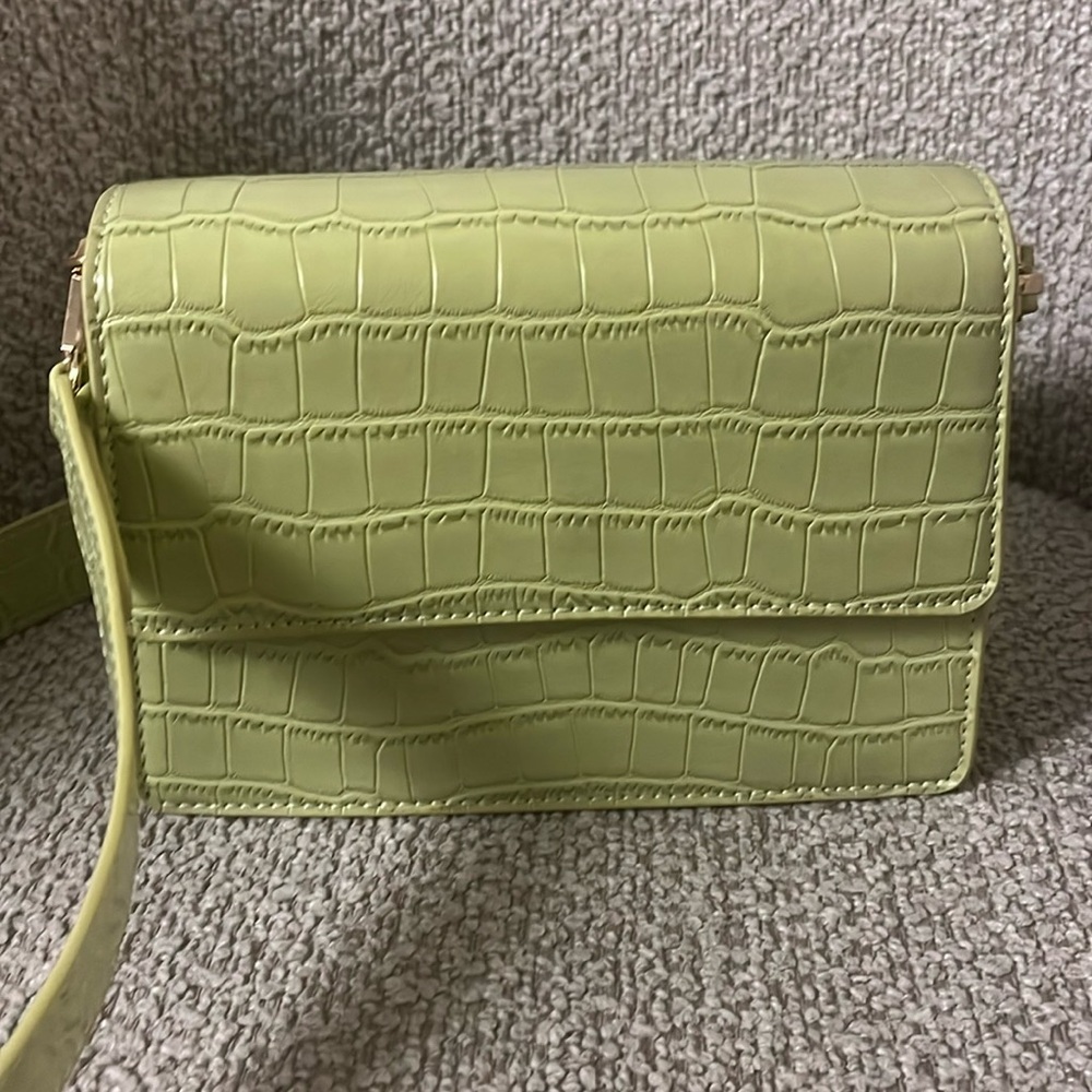 Green Croc Shoulder Bag